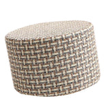 Max Round Linen Fabric Footstool Cover Wooden Stool Slipcover Grid 28x18cm - Aladdin Shoppers