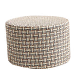 Max Round Linen Fabric Footstool Cover Wooden Stool Slipcover Grid 28x18cm - Aladdin Shoppers