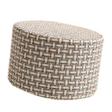 Max Round Linen Fabric Footstool Cover Wooden Stool Slipcover Grid 28x18cm - Aladdin Shoppers