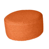 Max Round Linen Fabric Footstool Cover Wooden Stool Slipcover Orange 28x13cm - Aladdin Shoppers