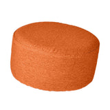 Max Round Linen Fabric Footstool Cover Wooden Stool Slipcover Orange 28x13cm - Aladdin Shoppers