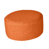 Max Round Linen Fabric Footstool Cover Wooden Stool Slipcover Orange 28x13cm - Aladdin Shoppers