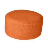 Max Round Linen Fabric Footstool Cover Wooden Stool Slipcover Orange 28x13cm - Aladdin Shoppers