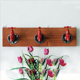 Max Rustic Industrial Pipe Wooden Wall Mounted Iron Coat Hooks Hanger Rack A - Aladdin Shoppers