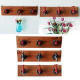Max Rustic Industrial Pipe Wooden Wall Mounted Iron Coat Hooks Hanger Rack A - Aladdin Shoppers