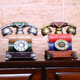 Max Rustic Resin Telephone Figurine Piggy Bank Money Box Coin Bank Crafts Red - Aladdin Shoppers