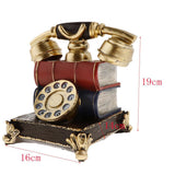 Max Rustic Resin Telephone Figurine Piggy Bank Money Box Coin Bank Crafts Red - Aladdin Shoppers