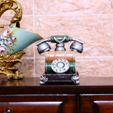 Max Rustic Resin Telephone Figurine Piggy Bank Money Box Coin Bank Crafts Yellow - Aladdin Shoppers