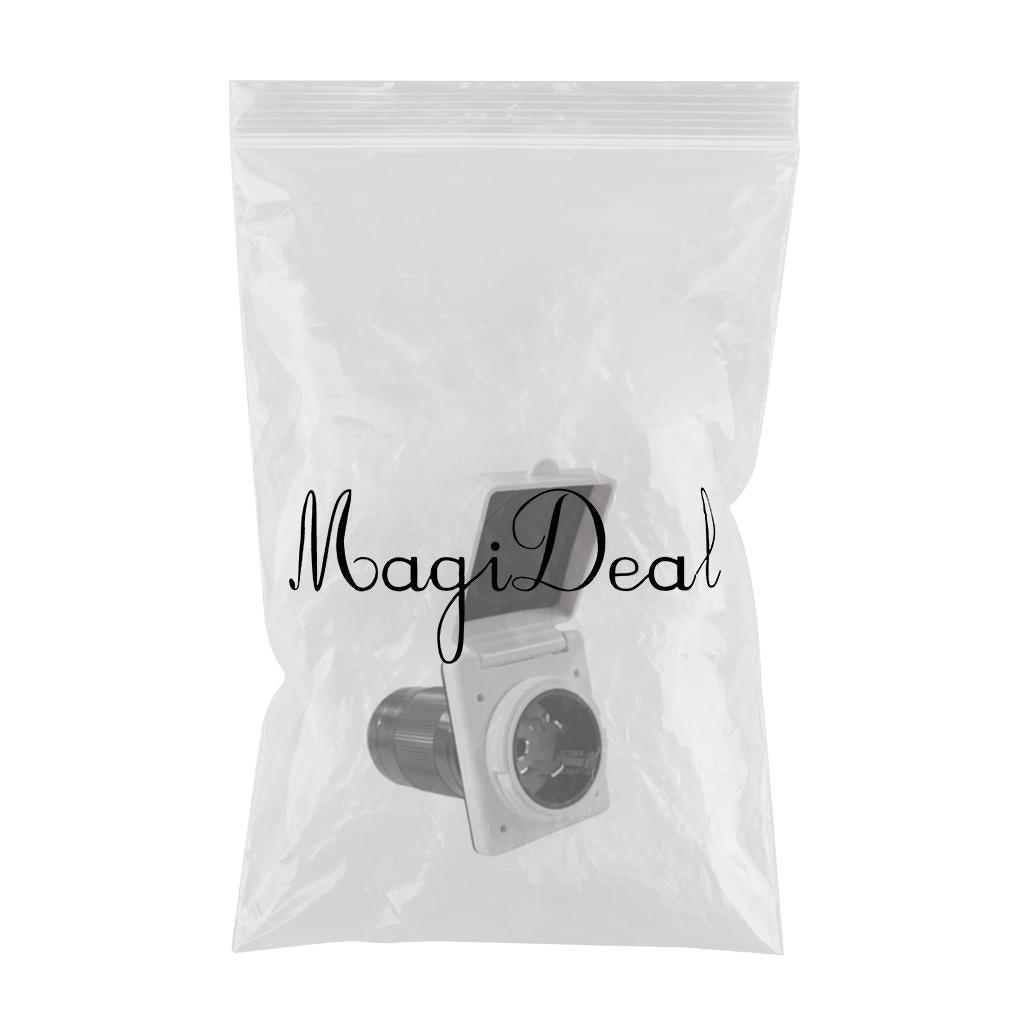 Max RV Boat 50A 3 Pin Shore Power Cord Twist Lock Plug Inlet w/ Waterproof Cover - Aladdin Shoppers
