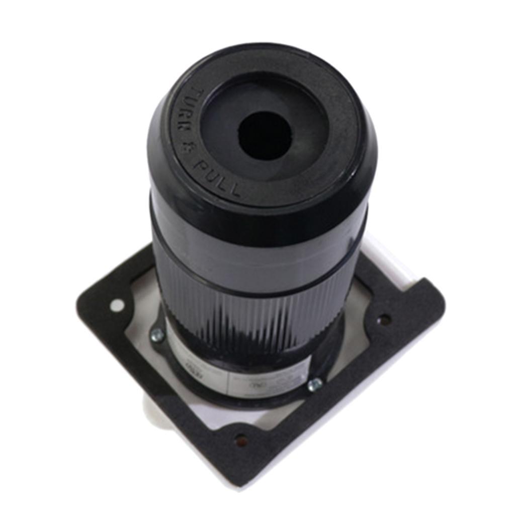 Max RV Boat 50A 3 Pin Shore Power Cord Twist Lock Plug Inlet w/ Waterproof Cover - Aladdin Shoppers