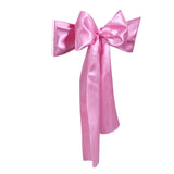 Max Satin Sashes Bows Chair Cover Bow Sash Wedding Events Supplies Pink