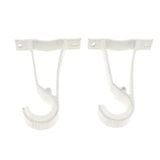 Max Set of 2Pcs Aluminium Alloy Curtain Pole Rod Wall Bracket Hook Holder White - Aladdin Shoppers