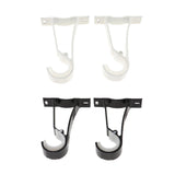 Max Set of 2Pcs Aluminium Alloy Curtain Pole Rod Wall Bracket Hook Holder White - Aladdin Shoppers