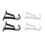 Max Set of 2Pcs Aluminium Alloy Curtain Pole Rod Wall Bracket Hook Holder White - Aladdin Shoppers