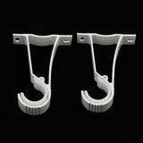 Max Set of 2Pcs Aluminium Alloy Curtain Pole Rod Wall Bracket Hook Holder White - Aladdin Shoppers