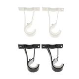 Max Set of 2Pcs Aluminium Alloy Curtain Pole Rod Wall Bracket Hook Holder White - Aladdin Shoppers