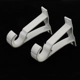 Max Set of 2Pcs Aluminium Alloy Curtain Pole Rod Wall Bracket Hook Holder White - Aladdin Shoppers