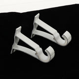 Max Set of 2Pcs Aluminium Alloy Curtain Pole Rod Wall Bracket Hook Holder White - Aladdin Shoppers