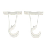 Max Set of 2Pcs Aluminium Alloy Curtain Pole Rod Wall Bracket Hook Holder White - Aladdin Shoppers