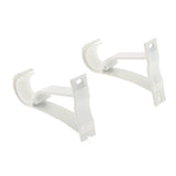 Max Set of 2Pcs Aluminium Alloy Curtain Pole Rod Wall Bracket Hook Holder White - Aladdin Shoppers