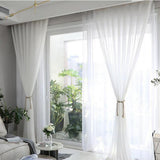 Max Sheer White Chiffon Window Curtain Panel for Balcony Bedroom White-140x240cm - Aladdin Shoppers