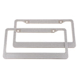 Max Silver Handmade Bling Rhinestones Stainless Steel Car License Plate Frame US - Aladdin Shoppers