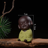 Max Small Mini Buddha Statue Monk Figurine Tea pet Decorative Ornaments Green - Aladdin Shoppers