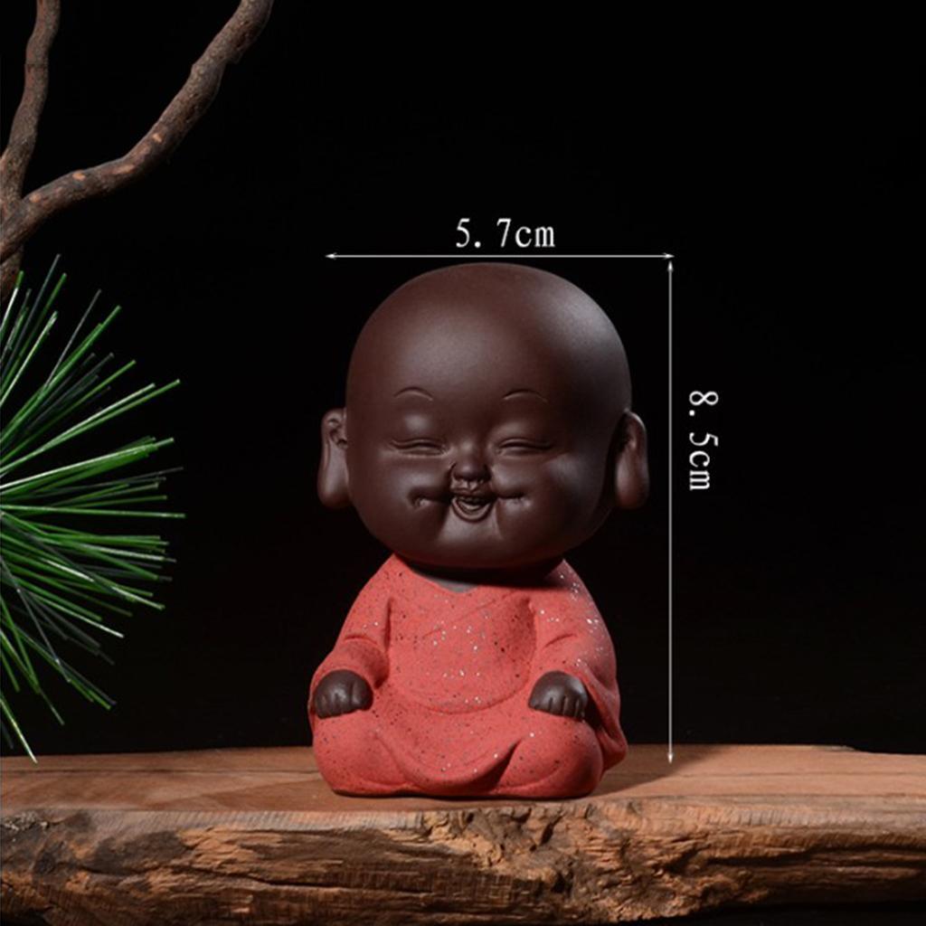 Max Small Mini Buddha Statue Monk Figurine Tea pet Decorative Ornaments Red - Aladdin Shoppers