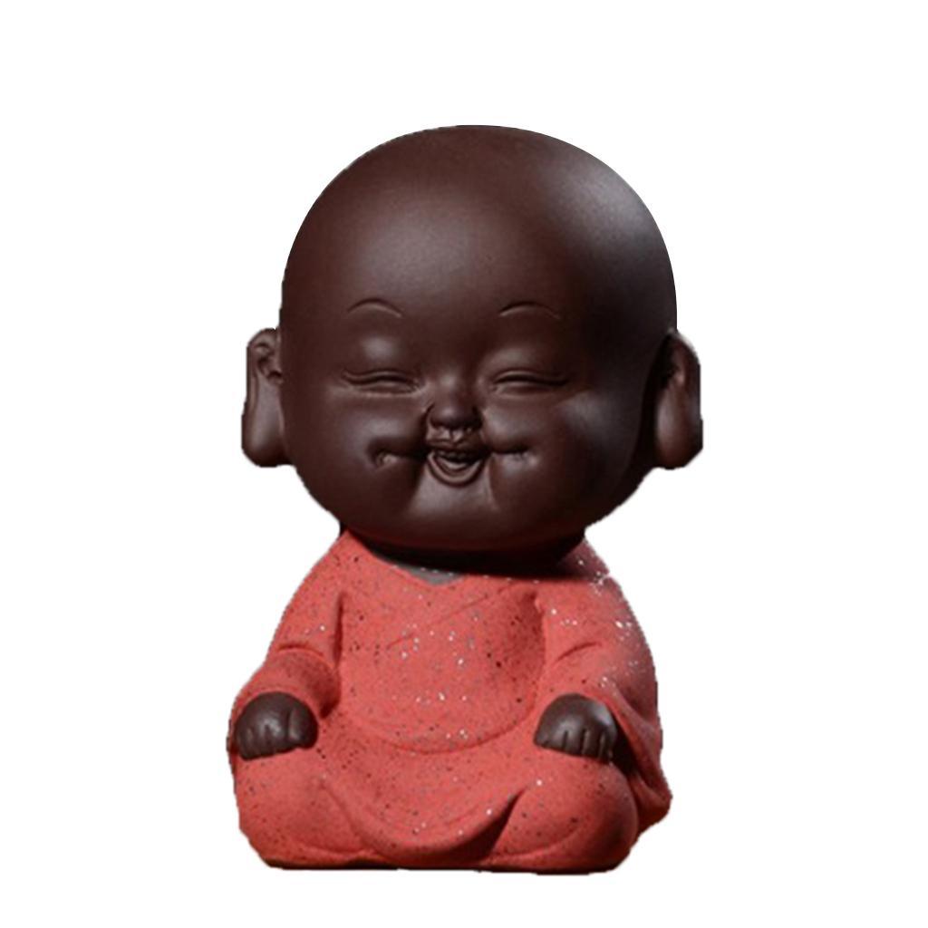Max Small Mini Buddha Statue Monk Figurine Tea pet Decorative Ornaments Red - Aladdin Shoppers