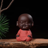 Max Small Mini Buddha Statue Monk Figurine Tea pet Decorative Ornaments Red - Aladdin Shoppers