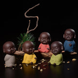 Max Small Mini Buddha Statue Monk Figurine Tea pet Decorative Ornaments Red - Aladdin Shoppers