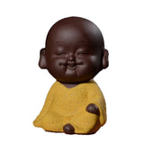 Max Small Mini Buddha Statue Monk Figurine Tea pet Decorative Ornaments Yellow - Aladdin Shoppers