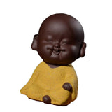 Max Small Mini Buddha Statue Monk Figurine Tea pet Decorative Ornaments Yellow - Aladdin Shoppers