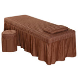 Max Soft Beauty Massage Bed Sheet With Pillowcase and Stool Cover Coffee - Aladdin Shoppers