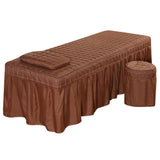 Max Soft Beauty Massage Bed Sheet With Pillowcase and Stool Cover Coffee - Aladdin Shoppers