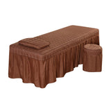 Max Soft Beauty Massage Bed Sheet With Pillowcase and Stool Cover Coffee - Aladdin Shoppers