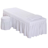 Max Soft Beauty Massage Bed Sheet With Pillowcase and Stool Cover White - Aladdin Shoppers