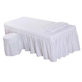 Max Soft Beauty Massage Bed Sheet With Pillowcase and Stool Cover White - Aladdin Shoppers