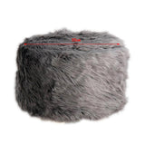 Max Soft Furry Round Footstool Cover Little Stool Chair Deep Grey - 33cm - Aladdin Shoppers