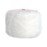 Max Soft Furry Round Footstool Cover Little Stool Chair White - 40cm - Aladdin Shoppers