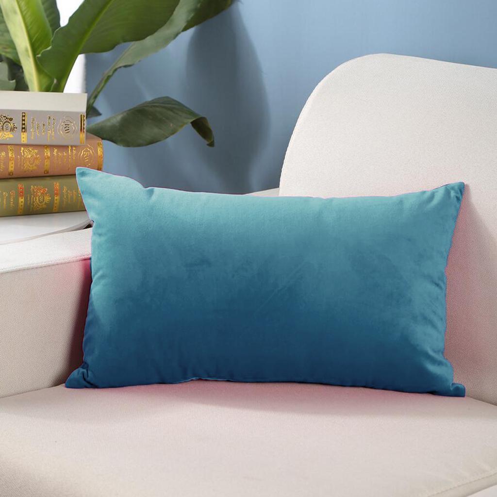 Max Soft Velvet Solid Color Throw Pillow Covers Cushion Case Lake Blue - Aladdin Shoppers
