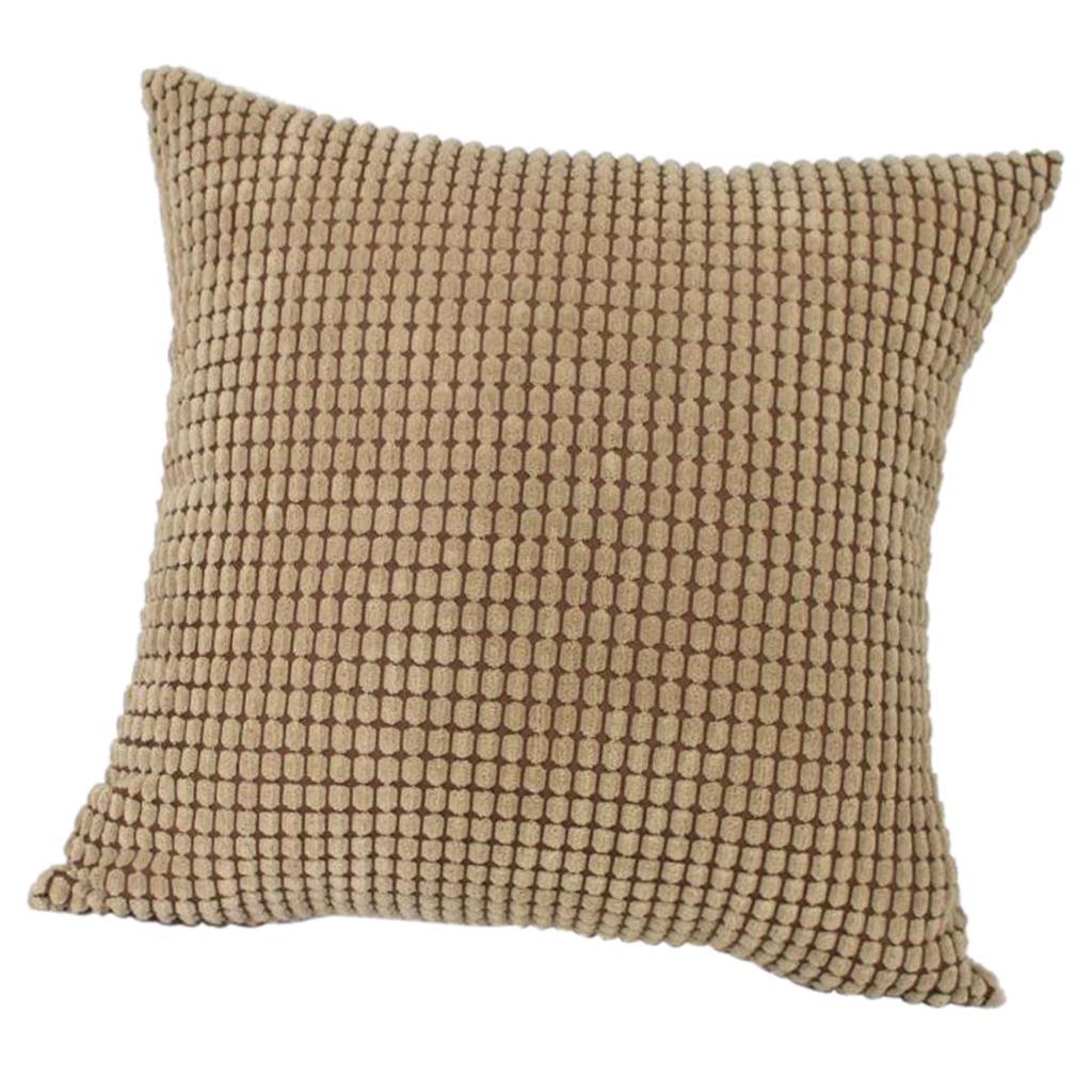Max Solid Color Corduroy Pillow Case Square Sofa Cushion Cover Apricot - Aladdin Shoppers