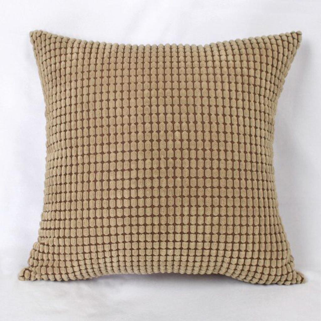 Max Solid Color Corduroy Pillow Case Square Sofa Cushion Cover Apricot - Aladdin Shoppers