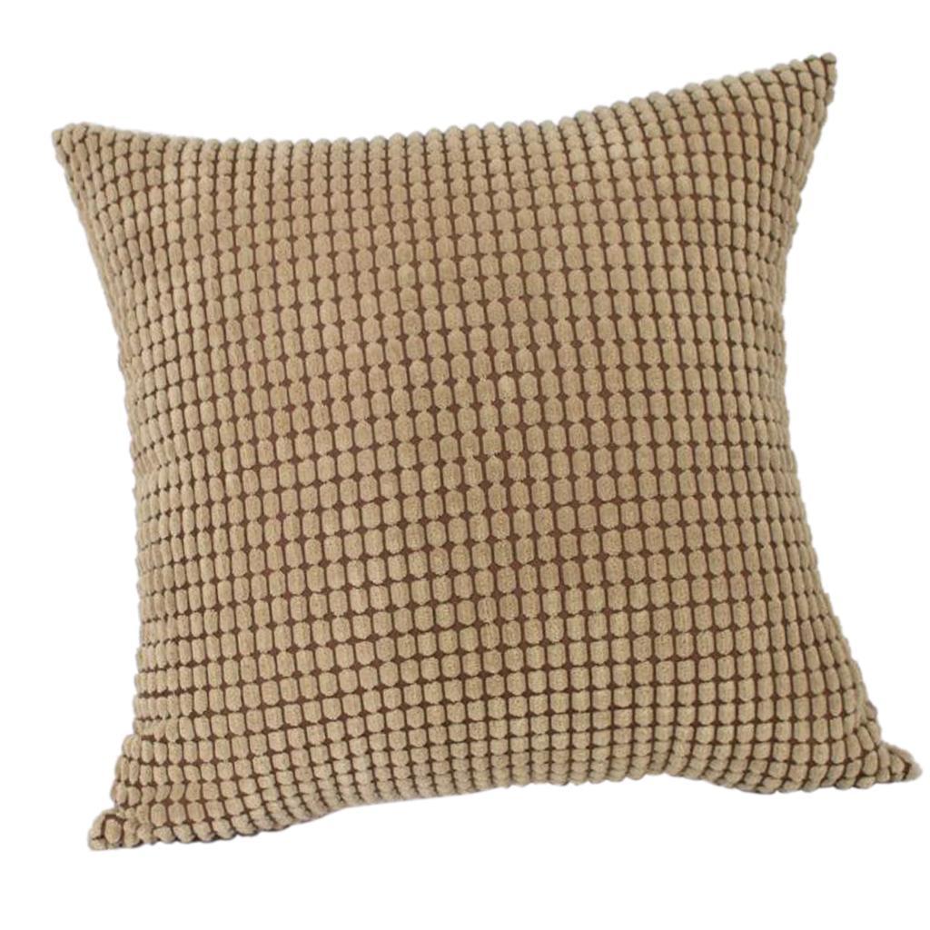 Max Solid Color Corduroy Pillow Case Square Sofa Cushion Cover Apricot - Aladdin Shoppers