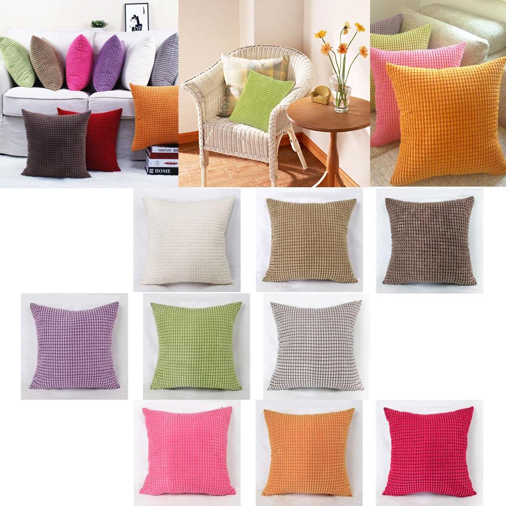 Max Solid Color Corduroy Pillow Case Square Sofa Cushion Cover Creamy-white - Aladdin Shoppers