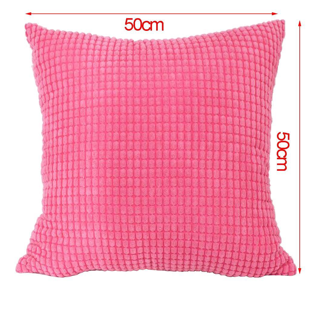Max Solid Color Corduroy Pillow Case Square Sofa Cushion Cover Creamy-white - Aladdin Shoppers