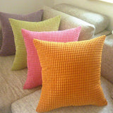 Max Solid Color Corduroy Pillow Case Square Sofa Cushion Cover Creamy-white - Aladdin Shoppers