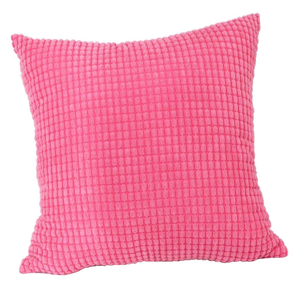 Max Solid Color Corduroy Pillow Case Square Sofa Cushion Cover Rose Red - Aladdin Shoppers