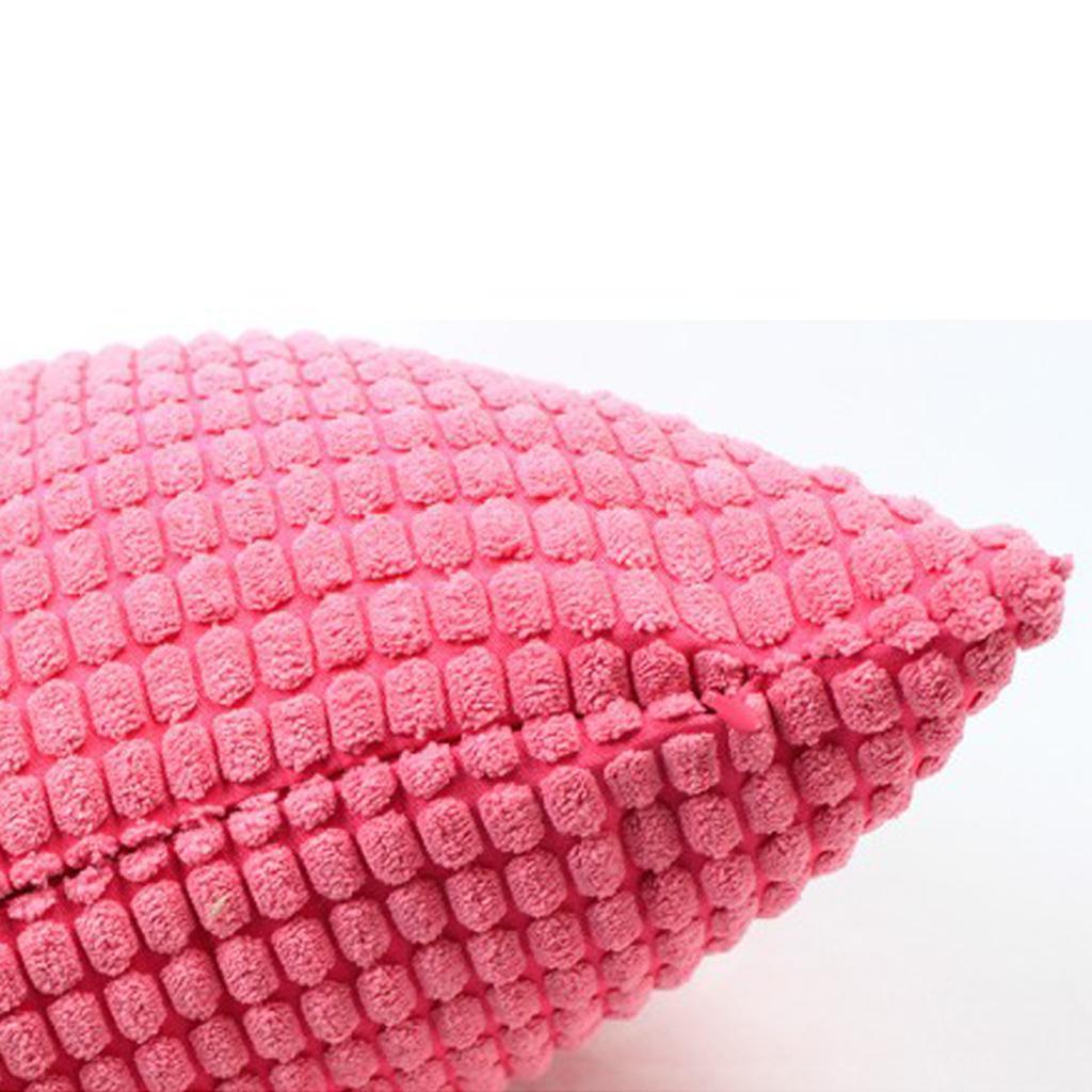 Max Solid Color Corduroy Pillow Case Square Sofa Cushion Cover Rose Red - Aladdin Shoppers
