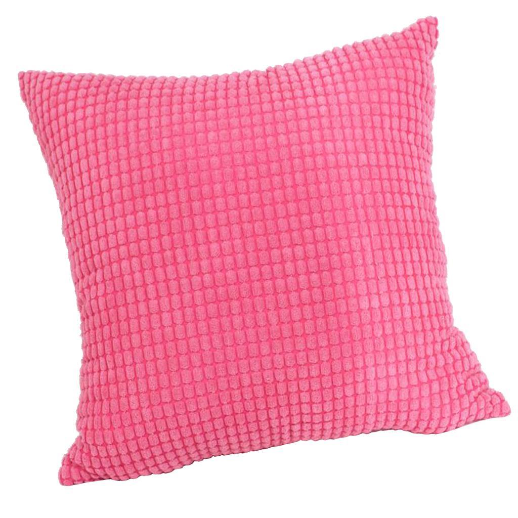 Max Solid Color Corduroy Pillow Case Square Sofa Cushion Cover Rose Red - Aladdin Shoppers